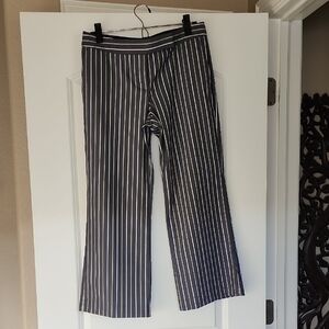 Express Navy and White Pinstripe Pants